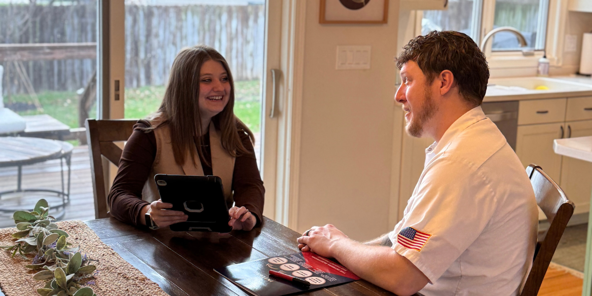 Integra Security Professional explaining consultation to des moines homeowner