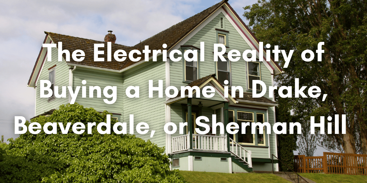 A picture of an older home overlayed with the title text